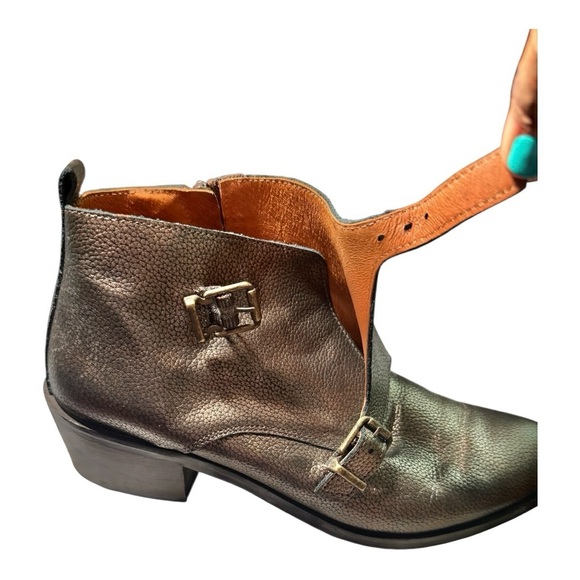 Eric Michael Metallic‎ Leather Monk Strap Ankle Boots Made in Spain  39 (8.5-9) - Picture 6 of 12